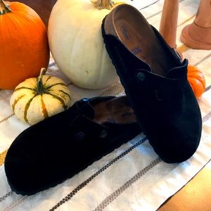 Black Suede Birkenstock Clog